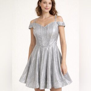 Cindy Collection USA Silver Mini Dress